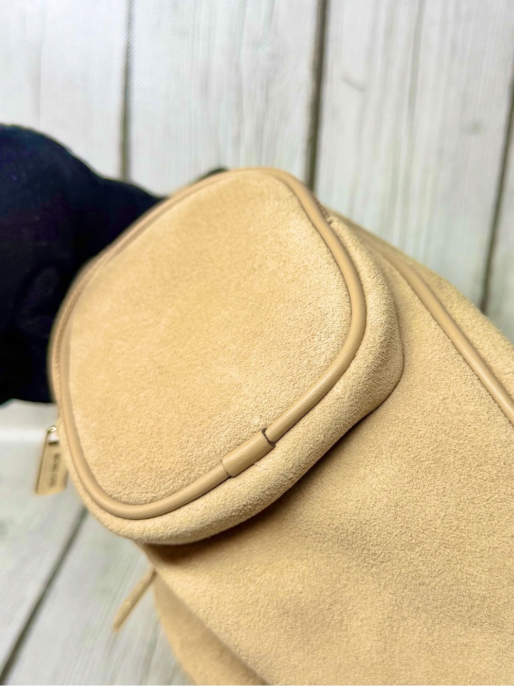 BRAND NEW Michael Kors Camel Merritt Medium Suede Convertible Shoulder Bag - Picture 11 of 14